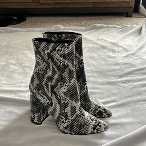 Snake skin ankle boots